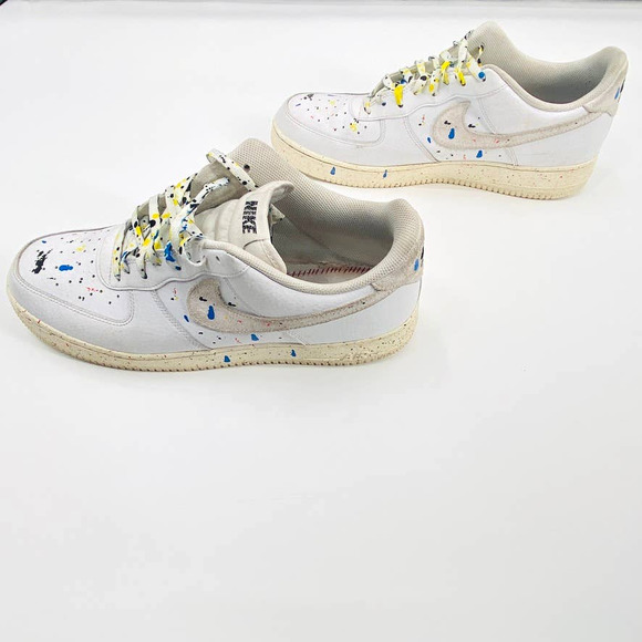 Nike Air Force 1 Low '07 LV8 Paint Splatter White Sail Sneakers Size 15 Men's - Picture 5 of 12